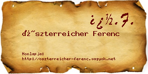 Öszterreicher Ferenc névjegykártya